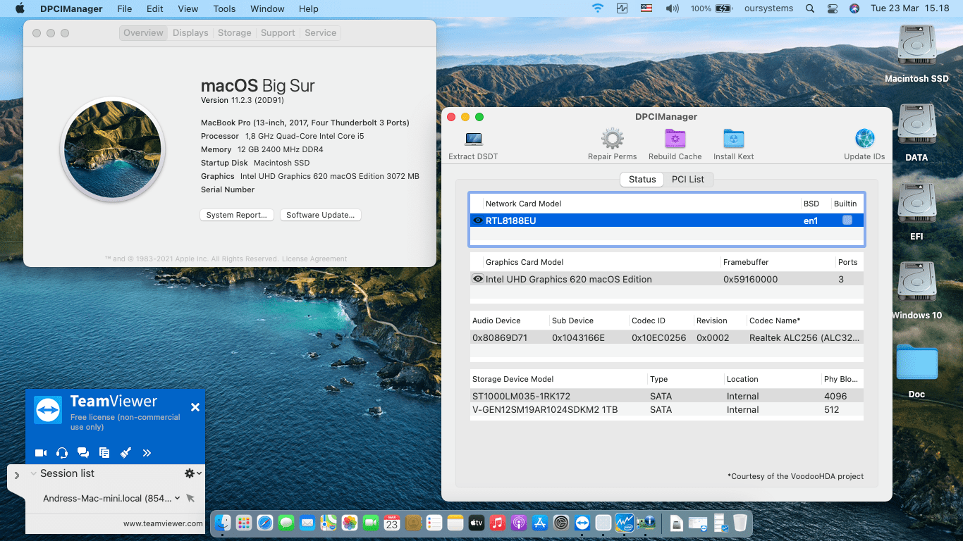 Success Hackintosh macOS Big Sur 11.2.3 Build 20D91 in Asus A407UF-BV511T